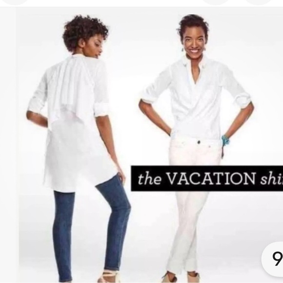 NWT CAbi Vacation ShirtWhite Blouse Medium - Picture 1 of 8